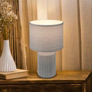 Briloner Ino stolna lampa, siva, keramička, tekstilna, E27, Sivo, Dnevni boravak/blagovaonica, Keramika
