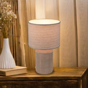 Briloner Ino stolna lampa, smeđa, keramička, tkanina, E27, Smeđa / hrđa, Dnevni boravak/blagovaonica, Keramika