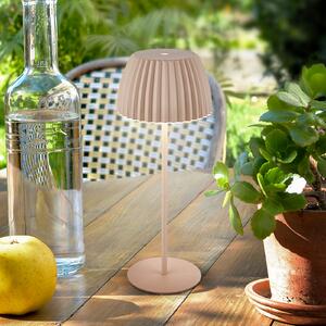 Briloner Brilo unplugged Riffle LED stolna lampa na baterije, 36 cm, bež, prigušiva, Bež, Dnevni boravak/blagovaonica, Metal