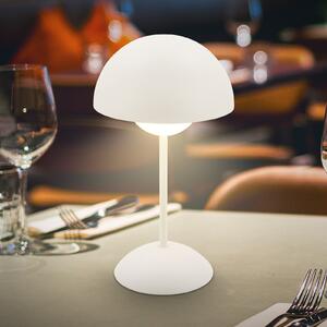 Briloner LED punjiva stolna lampa Kugel, bijela, metalna, IP44, prigušljiva, prigušiva, Bijela, Dnevni boravak/blagovaonica, Metal