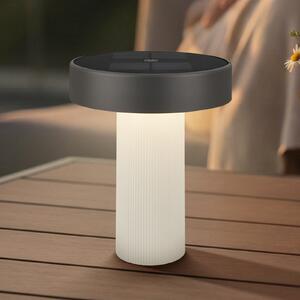 Briloner Poga LED punjiva solarna stolna lampa, prljavobijela/antracit, IP44, prigušiva, Bijela, Plastika