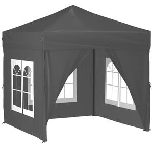 VidaXL Sklopivi šator za zabave s bočnim zidovima 2 x 2 m crni