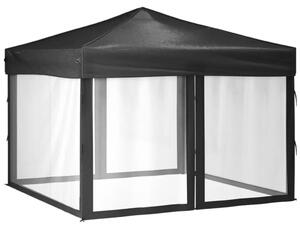 VidaXL Sklopivi šator za zabave s bočnim zidovima 3 x 3 m antracit