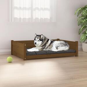 VidaXL Krevet za pse smeđi boja meda 105,5x75,5x28 cm masivne borovine