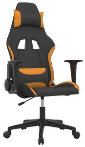 VidaXL Masažna igraća stolica od tkanine crno-narančasta
