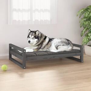 VidaXL Krevet za pse sivi 105,5x75,5x28 cm od masivne borovine