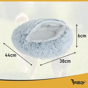 Purlov krevet za mačke i male pse S 44x38 cm – mekani ležaj s krovom i protukliznim dnom