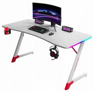 Bijeli gaming PC stol s RGB LED rasvjetom Šírka: 120 cm