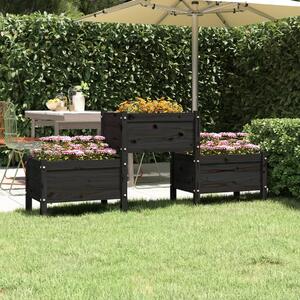 VidaXL Sadilica crna 178,5 x 44 x 75 cm od masivne borovine
