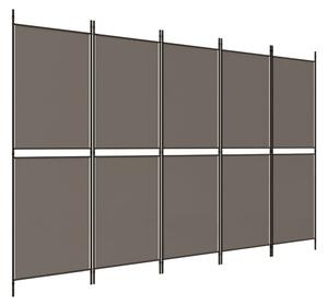 VidaXL Sobna pregrada s 5 panela antracit 250 x 180 cm od tkanine