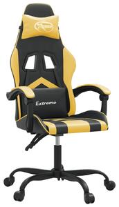 VidaXL Okretna igraća stolica crno-zlatna od umjetne kože