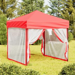 VidaXL Sklopivi šator za zabave s bočnim zidovima 2 x 2 m crveni