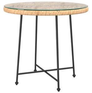 VidaXL Blagovaonski stol Ø 80 cm od kaljenog stakla i čelika