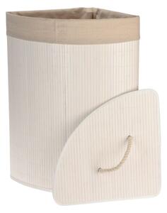 Bathroom Solutions kutna košara za rublje od bambusa bijela