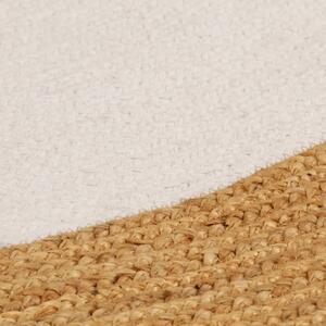 VidaXL Ukrasni tepih pleteni bijeli-prirodni 90cm juta i pamuk okrugli