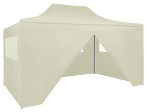 VidaXL Profesionalni sklopivi šator za zabave 3 x 4 m čelični krem