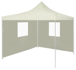VidaXL Profesionalni sklopivi šator za zabave 2 x 2 m čelični krem