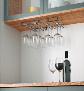 Zidni držači za vinske čaše od nehrđajućeg čelika u setu od 2 kom Lava - Metaltex