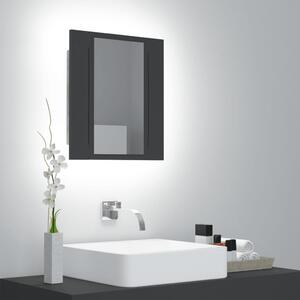 VidaXL LED kupaonski ormarić s ogledalom sivi 40 x 12 x 45 cm