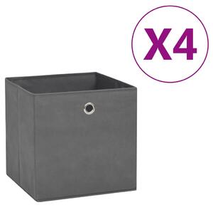 VidaXL Kutije za pohranu od netkane tkanine 4 kom 28x28x28 cm sive