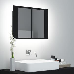 VidaXL LED kupaonski ormarić s ogledalom crni 60 x 12 x 45 cm