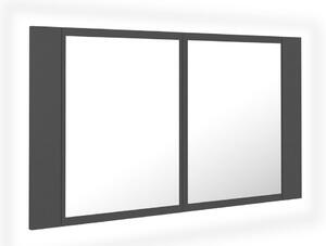 VidaXL LED kupaonski ormarić s ogledalom crni 80x12x45 cm akrilni