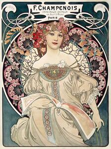 Reprodukcija Lady in Green, Alfons Mucha