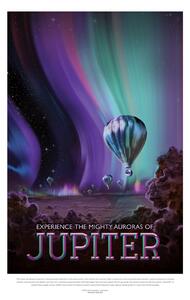 Ilustracija Jupiter (Retro Planet & Moon Poster) - Space Series (NASA), (26.7 x 40 cm)