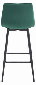 Tamno zelena barska stolica NADO VELVET s crnim nogama