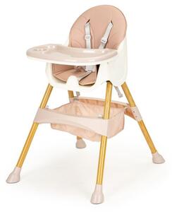 Dječja stolica za hranjenje 2u1 u ružičastoj boji