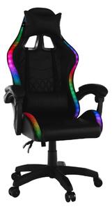 Gaming stolica u crnoj boji s RGB LED rasvjetom