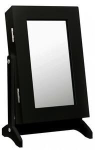 Mala crna kutija za nakit s ogledalom 21 x 15 x 35 cm