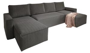 Kutna garnitura u obliku slova U SMART COSARO 295x140 cm, tamno siva