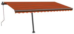 VidaXL Automatska tenda sa senzorom LED 450 x 300 cm narančasto-smeđa