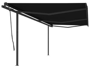 VidaXL Automatska tenda na uvlačenje sa stupovima 6 x 3,5 m antracit