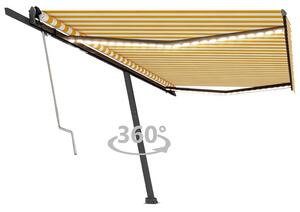 VidaXL Automatska tenda sa senzorom LED 500 x 350 cm žuto-bijela
