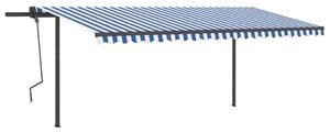 VidaXL Automatska tenda sa senzorom LED 5 x 3 m plavo-bijela