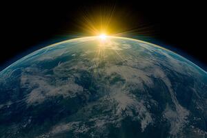 Fotografija Sunrise over planet earth, Image Source