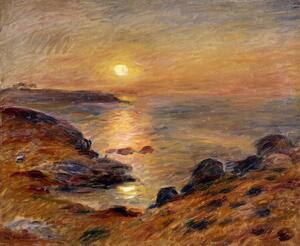 Reprodukcija The Setting of the Sun at Douarnenez; Couche de Soleil a Douarnenez, 1883, Renoir, Pierre Auguste