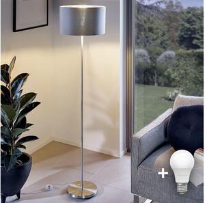 Eglo - LED Podna lampa TUNJA 1xE27/60W/230V mat krom/siva