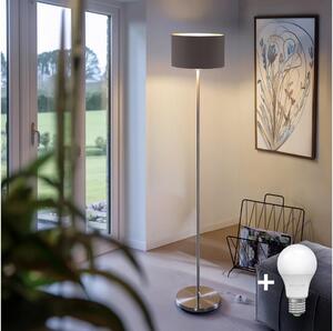 Eglo - LED Podna lampa TUNJA 1xE27/60W/230V mat krom/taupe