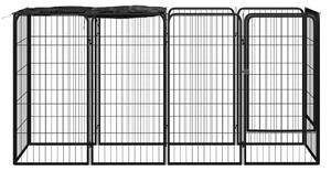 VidaXL Ograda za pse s 10 panela crna 50 x 100 cm čelik obložen prahom