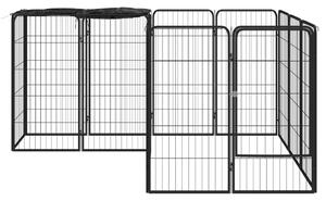 VidaXL Ograda za pse s 14 panela crna 50 x 100 cm čelik obložen prahom