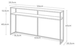 Crni/tamno smeđi pomoćni stol u dekoru jasena 20,5x126 cm Tower – YAMAZAKI