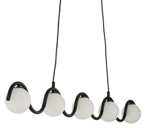 Viseće Svjetiljka EMIBIG LIGHTING, Sinus 5, prigušiv, Crno, Blagovaonica, Staklo, Moderan