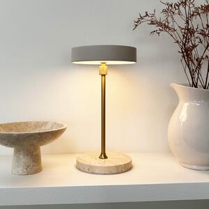 Dyberg Larsen LED stolna lampa na baterije Moonlight, bež, prigušiva, Bež, Dnevni boravak/blagovaonica, Kamen