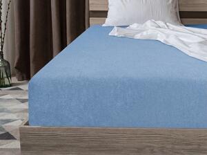 Molton napeta plahta od flisa svijetlo plava 90 x 200 cm