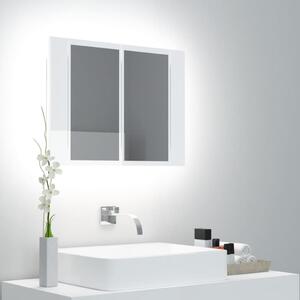 VidaXL LED kupaonski ormarić s ogledalom sjajni bijeli 60x12x45 cm
