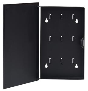 VidaXL Kutija za ključeve s magnetnom pločom crna 30 x 20 x 5,5 cm