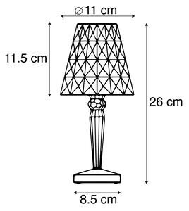 Stolna svjetiljka prozirna uklj. LED IP54 punjiva - Crystal